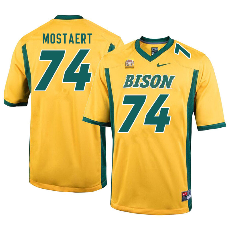 Men #74 Will Mostaert North Dakota State Bison College Football Jerseys Sale-Yellow